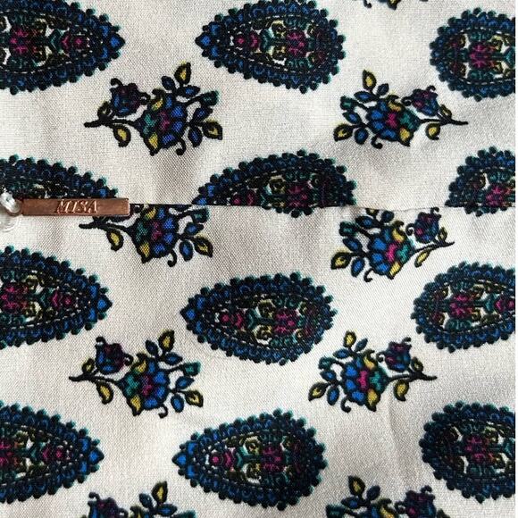 MISA Paisley Wrap Dress With Braided Belt Layered Balloon Sleeves Boho Style‎ S - Picture 4 of 9